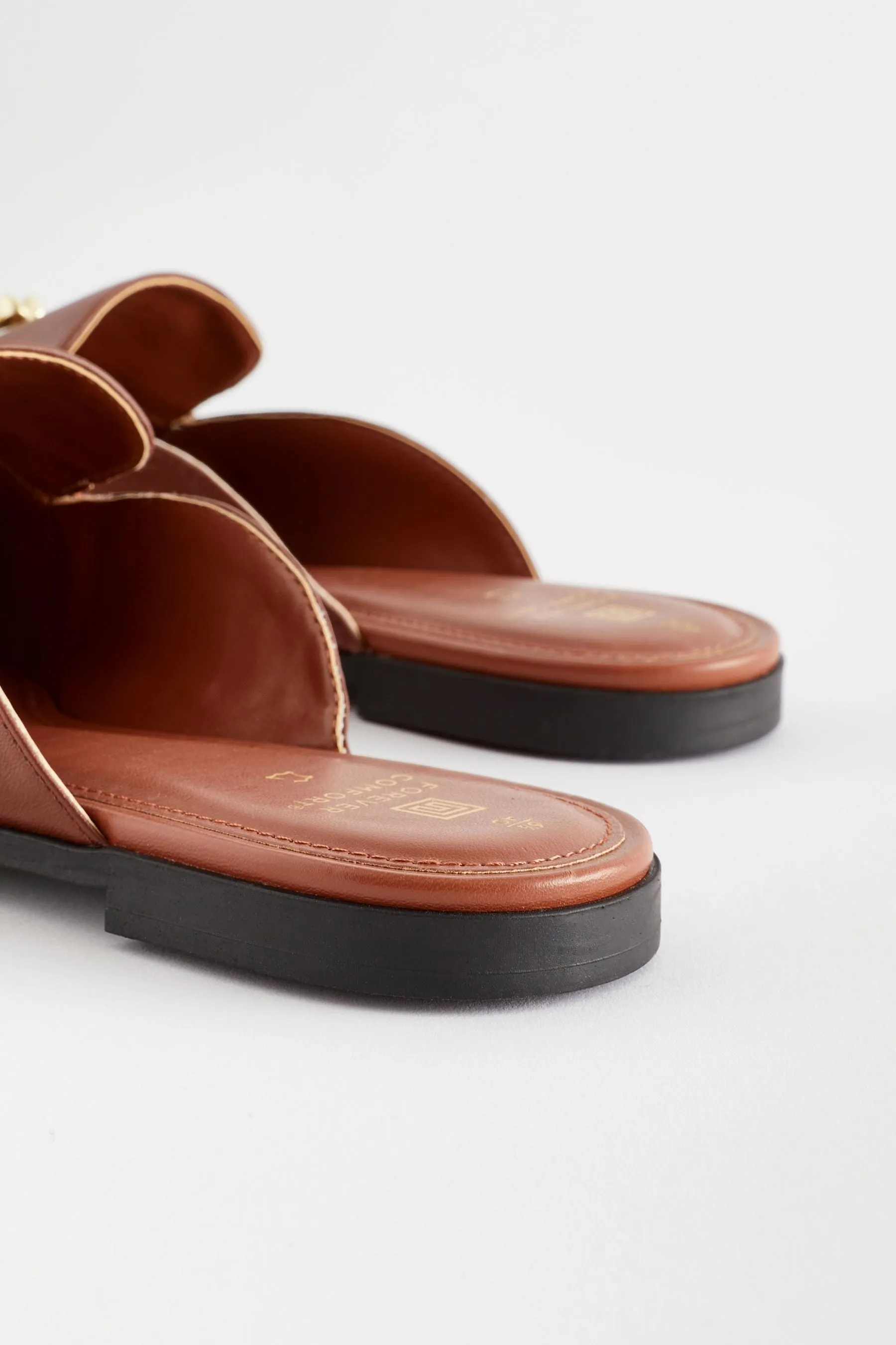 Marrone chiaro   - Forever Comfort® - Sabot in pelle con nodo